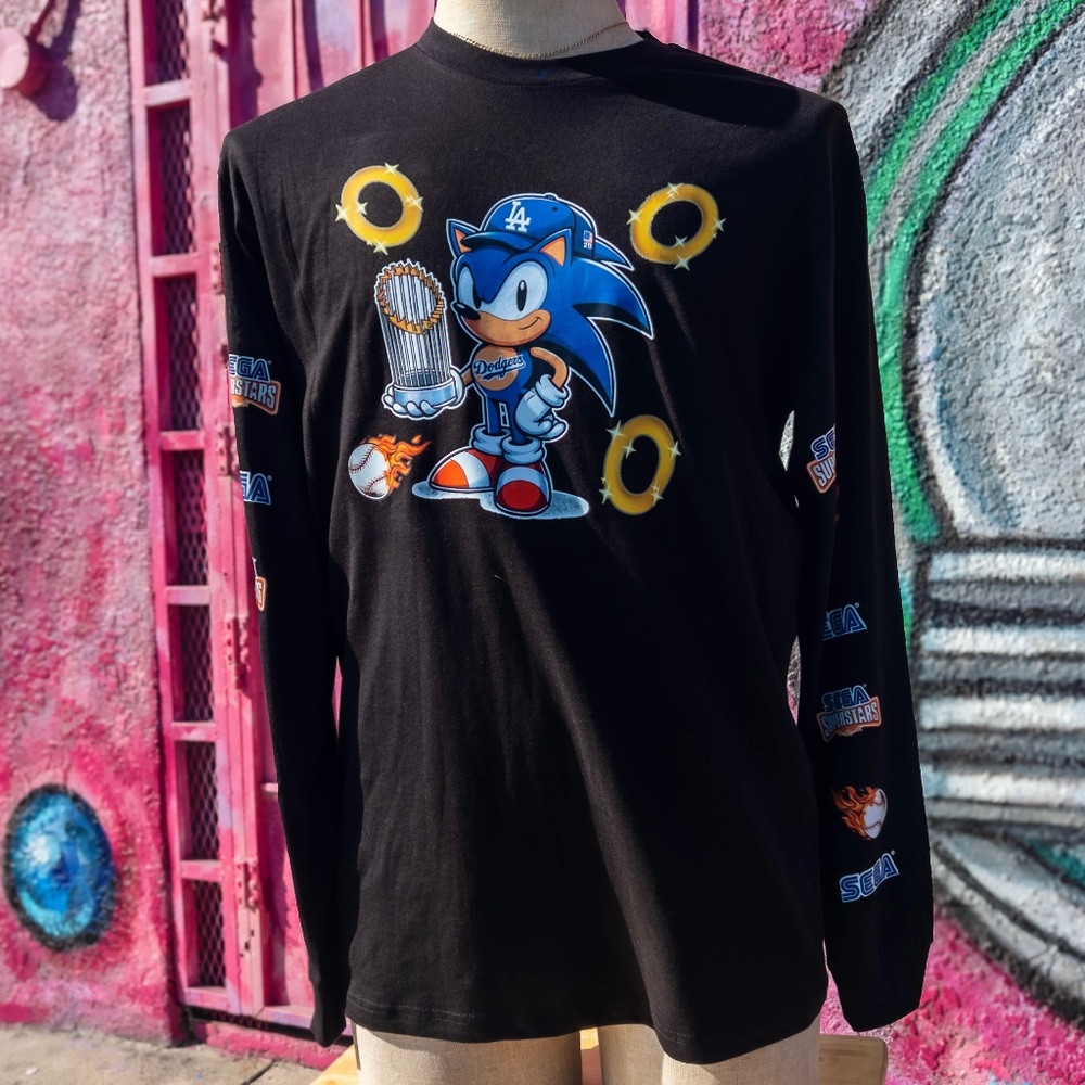 SONIC DODGERS World Champs Long Sleeve T Shirt size Medium - Black